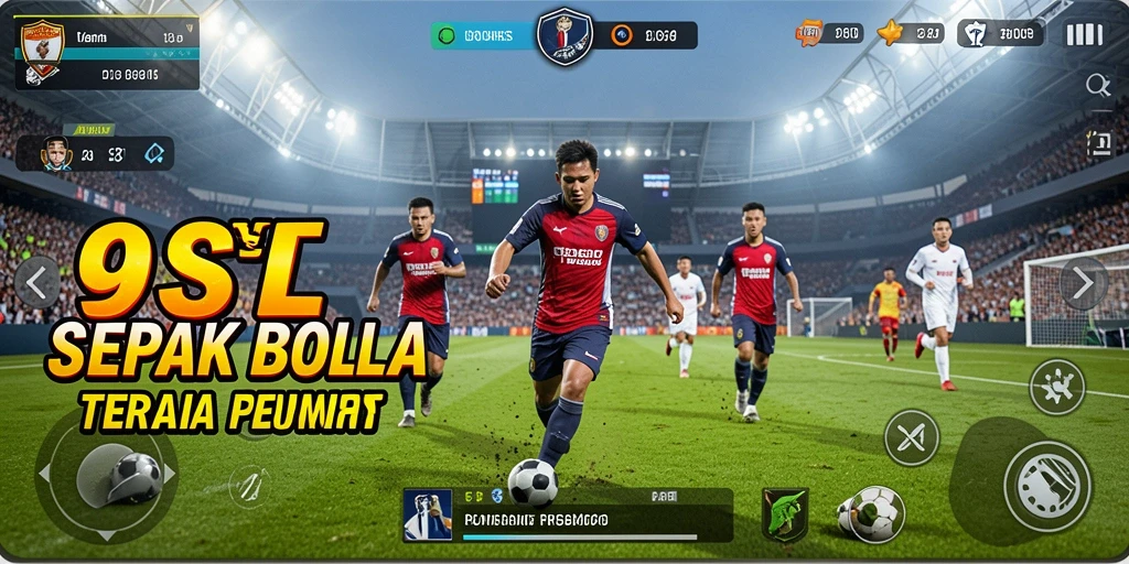 Tampilan gameplay tegang dalam pertandingan sepak bola di 9SL.