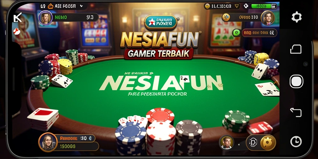 Screenshot gameplay NESIAFUN menampilkan aksi poker yang menegangkan.