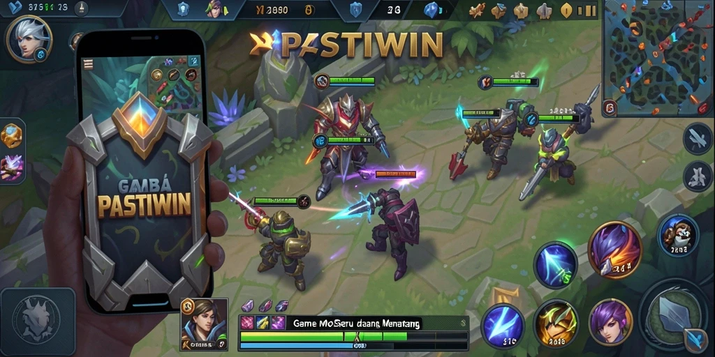 Gameplay seru dan intens dalam PASTIWIN, menampilkan pertarungan tim yang strategis.