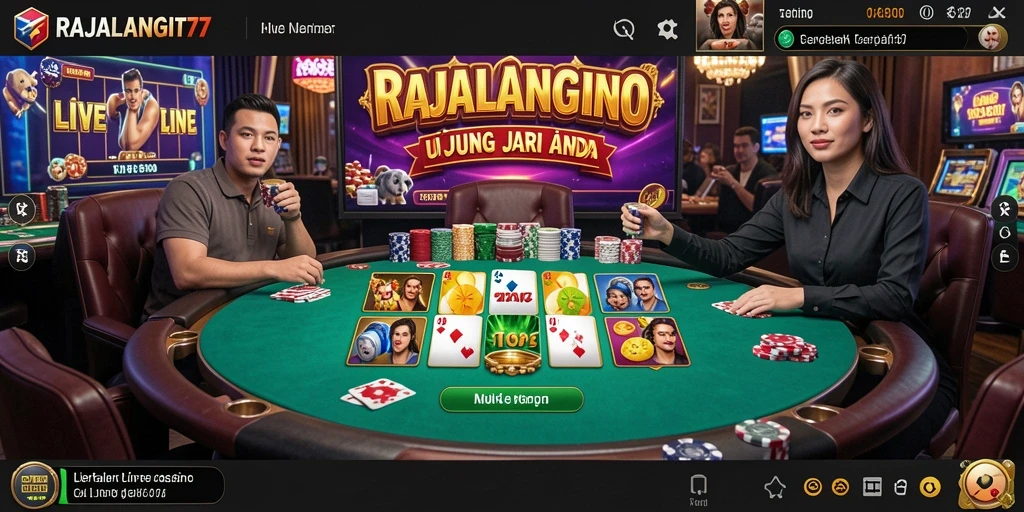 Tampilan gameplay Live Casino RAJALANGIT77 yang mendebarkan dan interaktif.