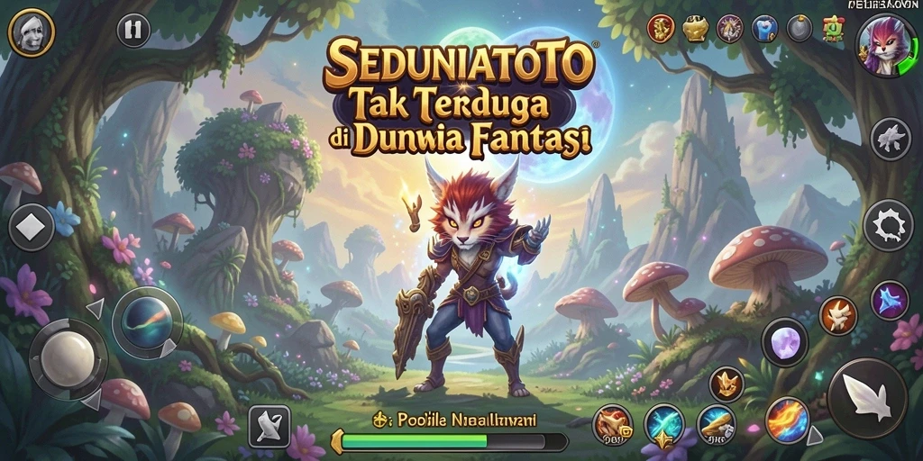 Screenshot utama menampilkan aksi petualangan karakter dalam <strong>SEDUNIATOTO</strong>.